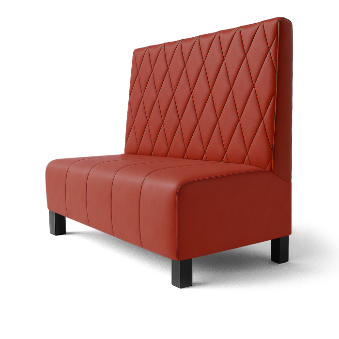 Fischer | Gastrobank F | Gastrobank | B:H 60 x 120 cm | Rot | Raute | Leder