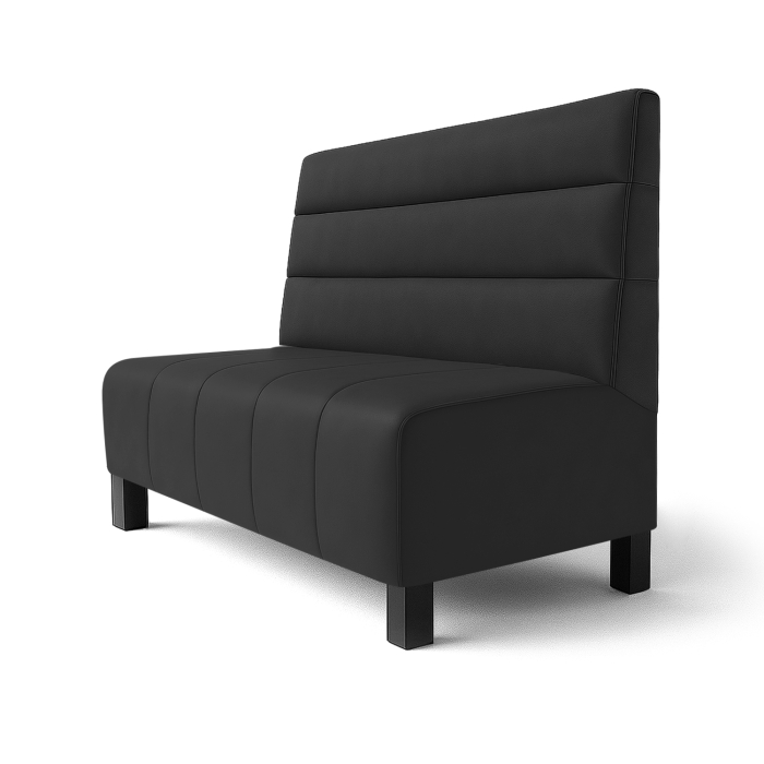 Fischer | Banc de restaurant F | Banc de restaurant | L:H 60 x 100 cm | Noir | Rayures horizontales | Cuir