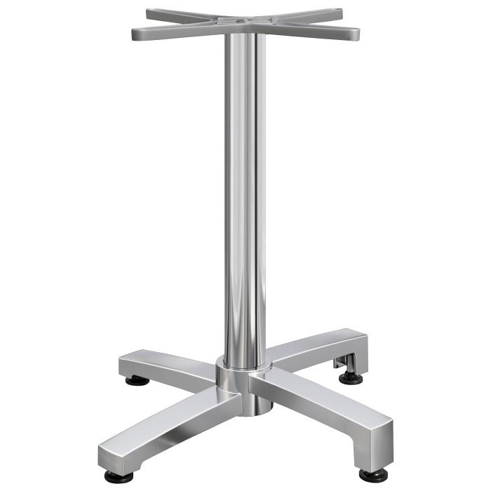 BENICIO | Understell til høyt bord | Aluminium | 4 fot: Ø 69 cm | Søyle 6 x 109 cm | ekstra vekt
