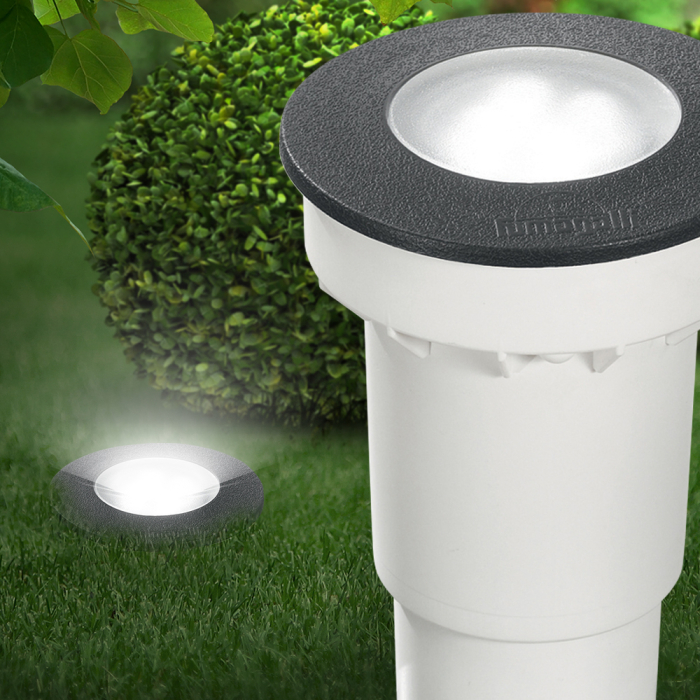 BENNY Utomhus LED Ground Recessed Spotlight 9cm Svart 4,5W GU10 3000K 300lm Varmvit IP67