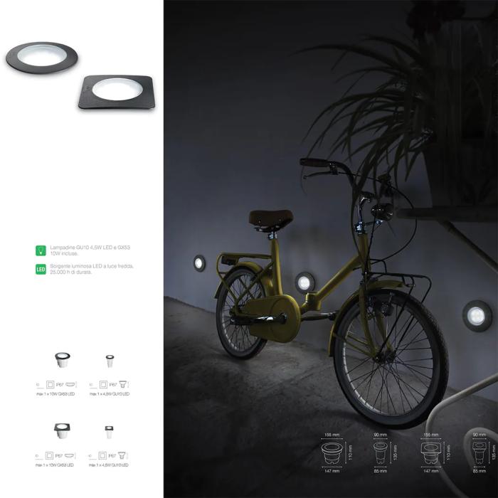 BENNY Utomhus LED Ground Recessed Spotlight 9cm Svart 4,5W GU10 3000K 300lm Varmvit IP67 BENNY Utomhus LED Ground Recessed Spotlight 9cm Svart 4,5W GU10 3000K 300lm Varmvit IP67