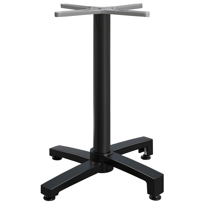 BENICIO | Base tavoli alti | Alluminio nero | 4 piedi: Ø 69 cm | Colonna 6 x 109 cm | Peso aggiuntivo