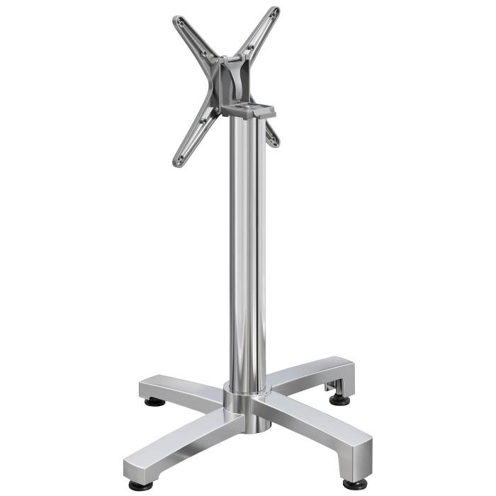 BENICIO | Hoge Tafel Onderstel | Alu | 4 voet: Ø 69 cm | Kolom 6 x 109 cm | Inklapbaar + extra gewicht