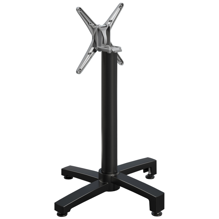 BENICIO | Hoge Tafel Onderstel | Aluminium zwart | 4 voet: Ø 69 cm | Kolom 6 x 109 cm | Inklapbaar + extra gewicht