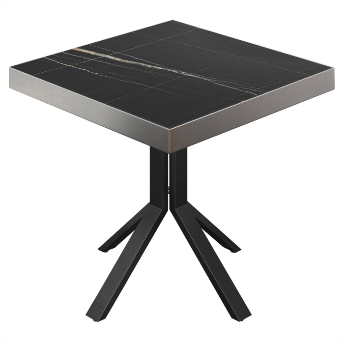 BE | Bistrobord | 70x70x77cm | Firkantet | Svart marmor/svart