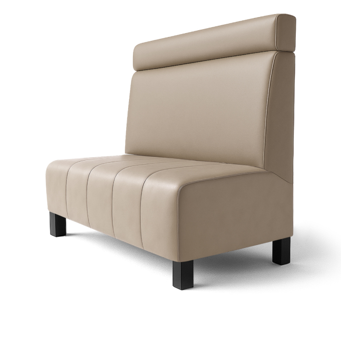 Fischer F | Gastrobank | B:H 120 x 100 cm | Taupe | Hovedgærde | Læder
