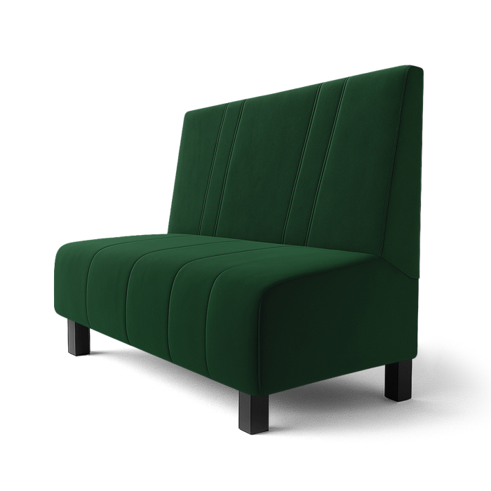 Fischer | Banc de restaurant F | Banc de restaurant | L:H 60 x 100 cm | Vert foncé | Rayures diagonales | Velours
