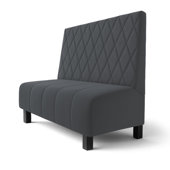 Fischer | Gastrobank F | Gastrobank | B:H 60 x 100 cm | Grijs | Ruit | Fluweel