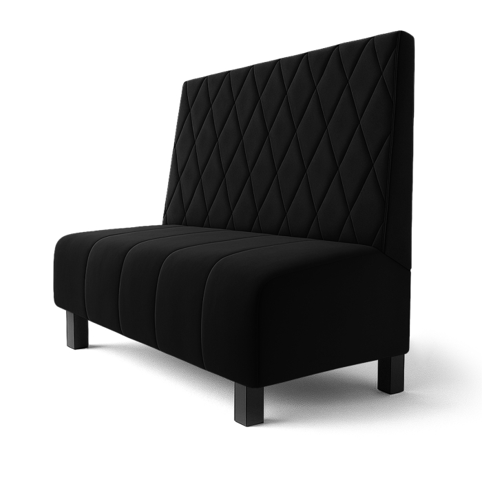 Fischer | Panca Gastro F | Panca Gastro | L:A 60 x 100 cm | Nero | Motivo a rombi | Velluto