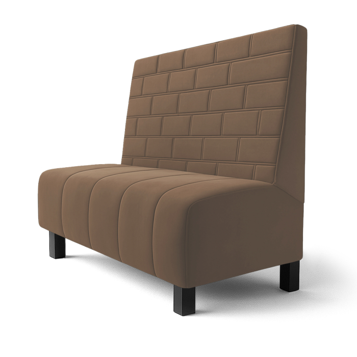 Fischer | Gastrobank F | Gastrobank | B:H 60 x 100 cm | Taupe | Stein | Samt