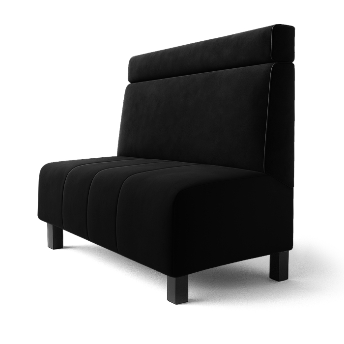 Fischer | Ławka restauracyjna F | Ławka restauracyjna | Szer.:wys. 60 x 100 cm | Czarny | Zagłówek | Aksamit