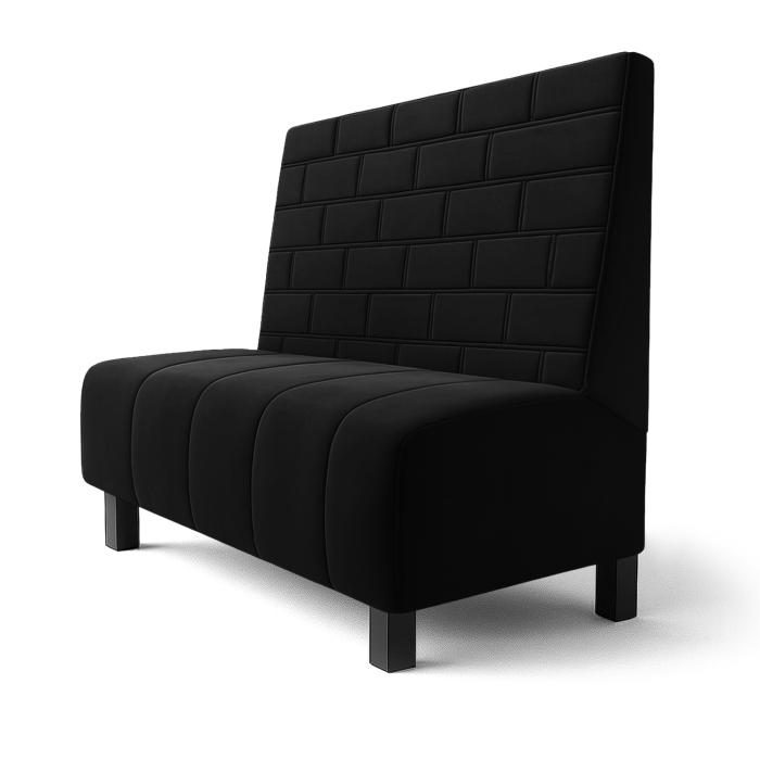 Fischer | Gastrobank F | Gastrobank | B:H 60 x 120 cm | Svart | Sten | Sammet