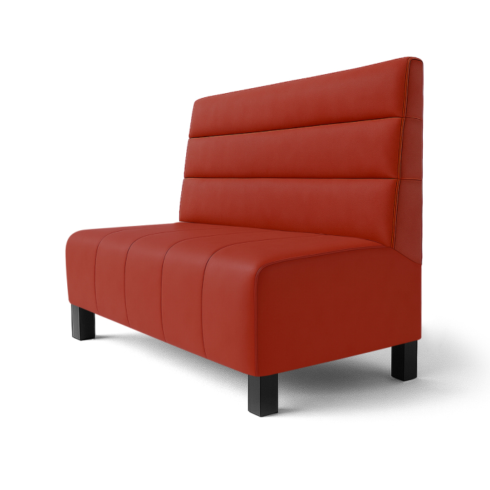 Fischer | Panca da ristorante F | Panca da ristorante | L:A 60 x 90 cm | Rosso | Strisce orizzontali | Pelle