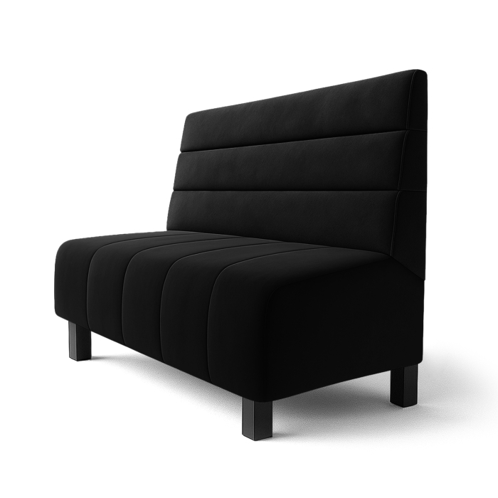 Fischer | Restaurangbänk F | Restaurangbänk | B:H 60 x 90 cm | Svart | Horisontella ränder | Sammet