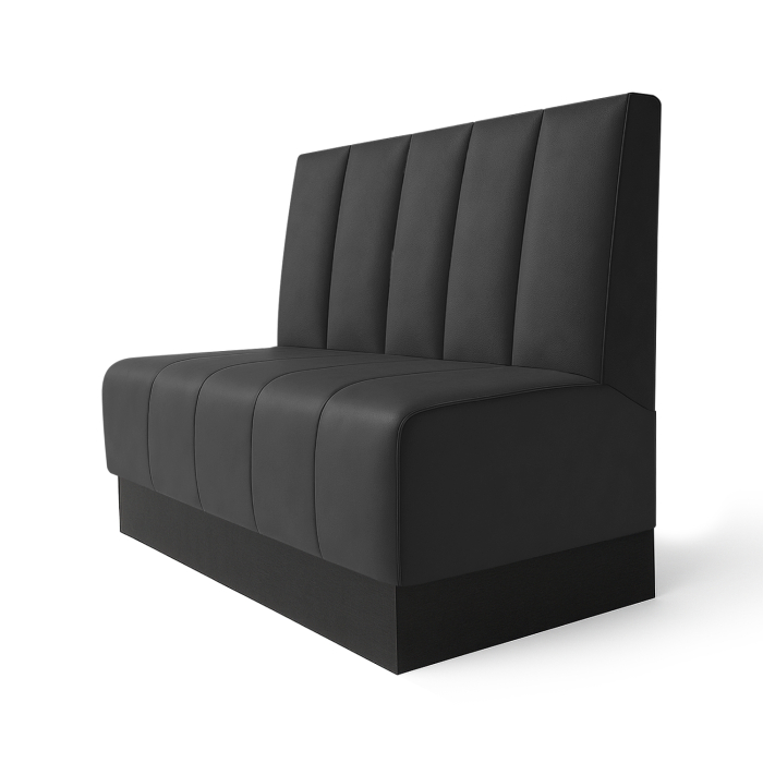 Fischer | Gastrobank S | Gastrobank | W:H 60 x 100 cm | Black | Striped Double Stitching | Leather