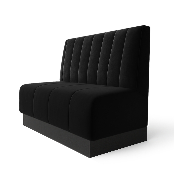 Fischer | Gastrobank S | Gastrobank | B:H 60 x 100 cm | Svart | Dypstripet | Fløyel