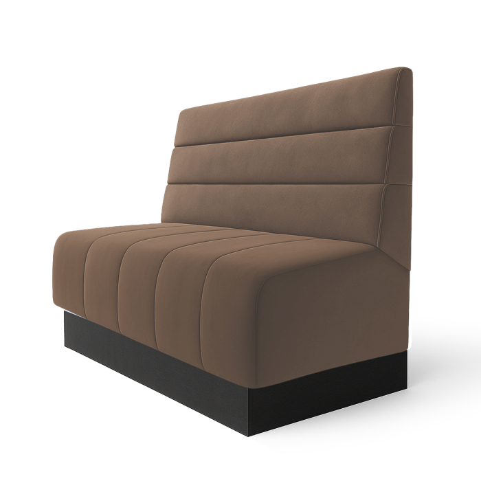 Fischer | Gastrobank S | Gastrobank | W:H 60 x 100 cm | Taupe | Horizontally Striped | Velvet