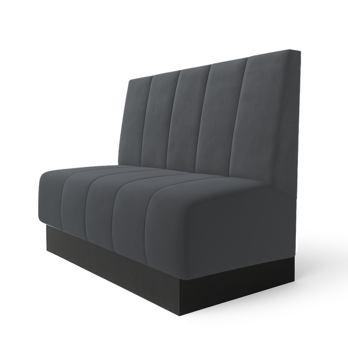 Fischer | Gastrobank S | Gastrobank | B:H 60 x 120 cm | Grijs | Gestreept dubbel stiksel | Fluweel