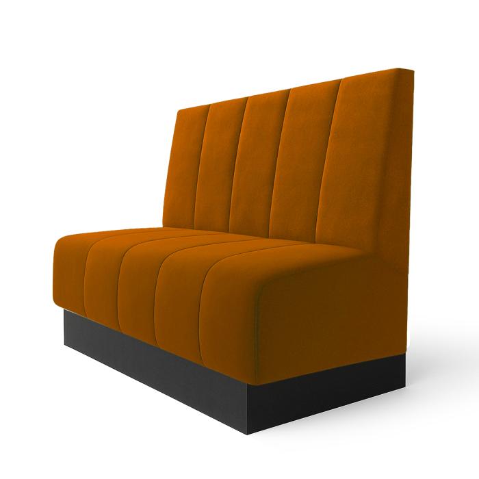 Fischer | Banquette alimentaire S | Banquette alimentaire | L:H 60 x 120 cm | Orange | Rayures profondes | Velours