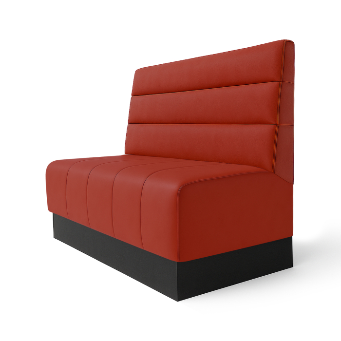 Fischer | Gastrobank S | Gastrobank | B:H 60 x 120 cm | Rød | Horisontalt stripete | Skinn