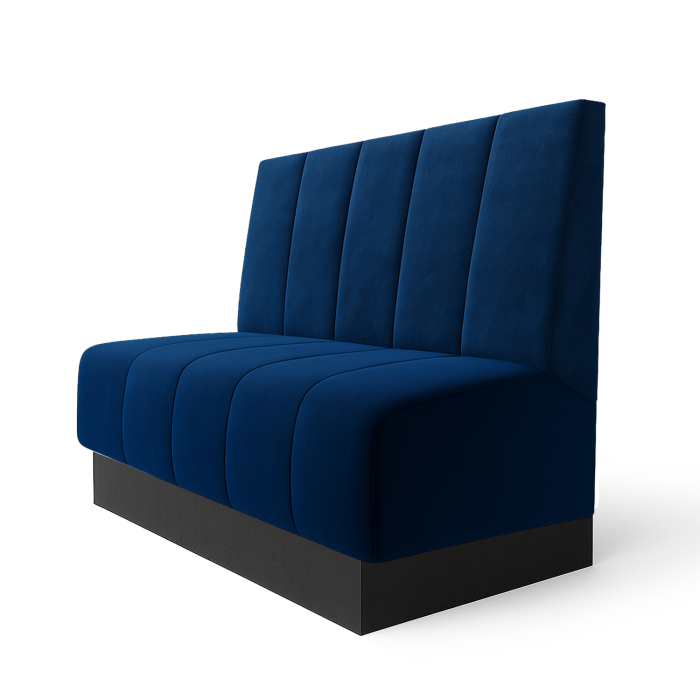 Fischer | Gastrobank S | Gastrobank | B:H 60 x 90 cm | Blau | Gestreift Doppelnaht | Samt