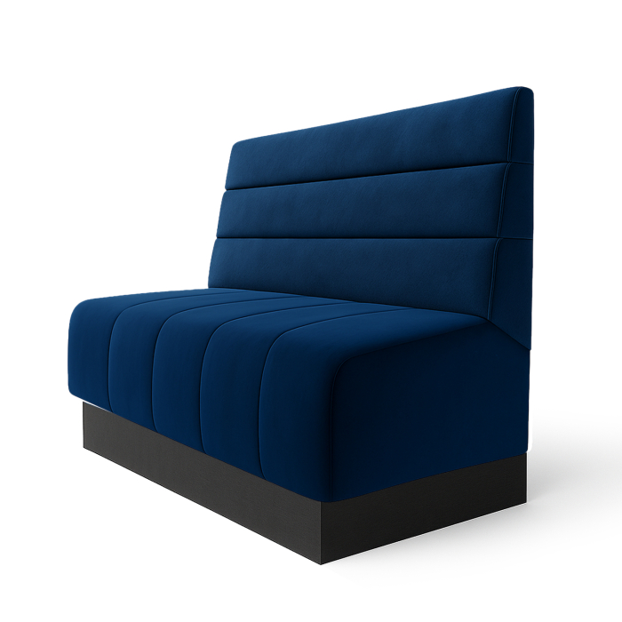 Fischer | Gastrobank S | Gastrobank | W:H 60 x 90 cm | Blue | Horizontally Striped | Velvet