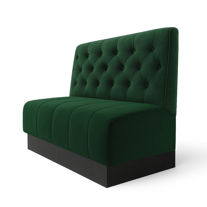 Fischer | Gastrobank S | Gastrobank | B:H 60 x 90 cm | Mörkgrön | Chesterfield | Sammet