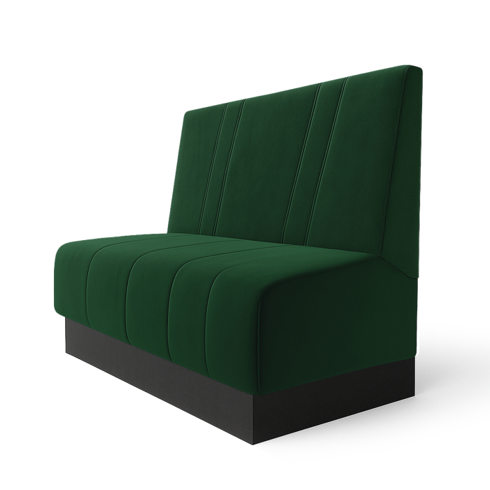 Fischer | Gastrobank S | Gastrobank | W:H 60 x 90 cm | Dark Green | Diagonally Striped | Velvet