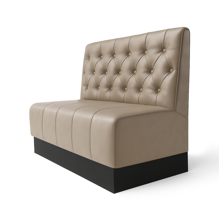 Fischer | Banco de restaurante S | Banco de restaurante | An:Al 100 x 100 cm | Gris topo | Chesterfield | Cuero