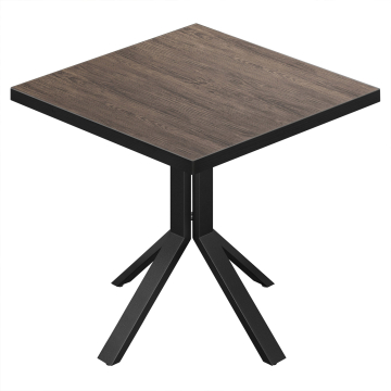 BE | Bistrobord | 80 x 80 x 74,5 cm | Firkantet | Lys Wenge / Sort