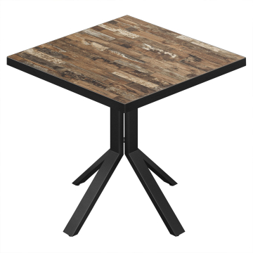 BE | Bistrobord | 80 x 80 x 74,5 cm | Fyrkantigt | Vintage Old / Svart