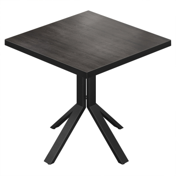 BE | Mesa bistro | 80 x 80 x 74,5 cm | Cuadrada | Wenge / Negro