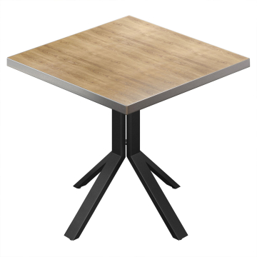 BE | Stolik bistro | 80 x 80 x 74,5 cm | Kwadrat | Dąb / Czarny