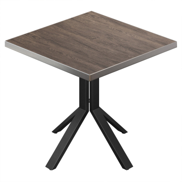 BE | Table Bistro | 70 x 70 x 74,5 cm | Carré | Light Wenge / Noir