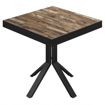 BE | Tavolo da bistrot | 70 x 70 x 77 cm | Quadrato | Vecchio vintage / Nero