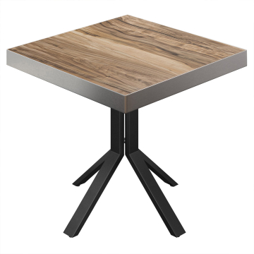 BE | Tavolo da bistrot | 80 x 80 x 77 cm | Quadrato | Sheesham / Nero