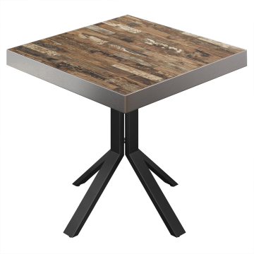 BE | Tavolo da bistrot | 80 x 80 x 77 cm | Quadrato | Vecchio vintage / Nero