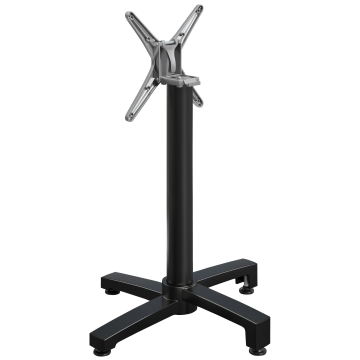 BENICIO | Base tavoli alti | Alluminio nero | 4 piedi: Ø 69 cm | Colonna 6 x 109 cm | Pieghevole + peso aggiuntivo