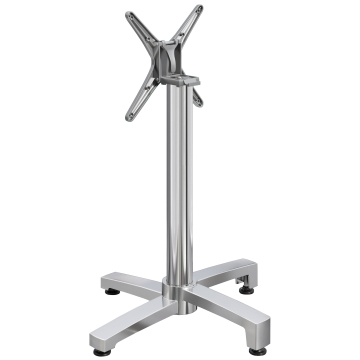 BENICIO | Base tavoli alti | Alu | 4 piedi: Ø 69 cm | Colonna 6 x 109 cm | Pieghevole + peso aggiuntivo