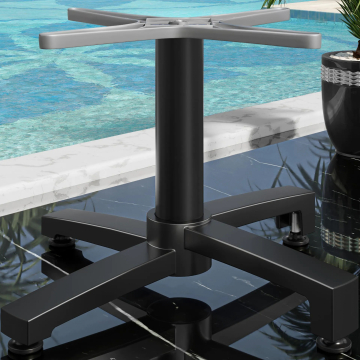 BENICIO | Bistro Lounge Table Frame | 4 Base | Bas: Ø 69 cm | Pelare: 6 x 40 cm | Svart