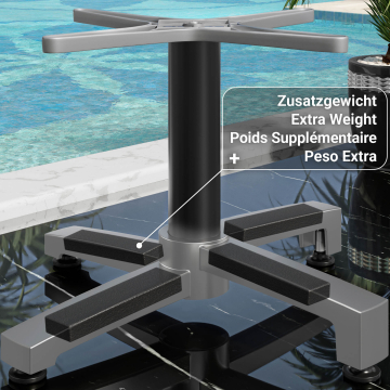 BENICIO | Bistro Lounge Table Frame | 4 Base | Bas: Ø 69 cm | Pelare: 6 x 40 cm | Svart