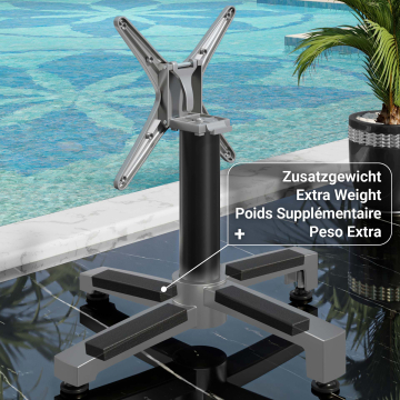 BENICIO | Bistro Lounge Table Frame | 4 Base | Bas: Ø 69 cm | Pelare: 6 x 40 cm | Svart / Vikbar