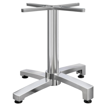 BENICIO | Bistro Tischgestell | 4 Fuß | Fuß: Ø 69 cm | Säule: 6 x 76 cm | Alu