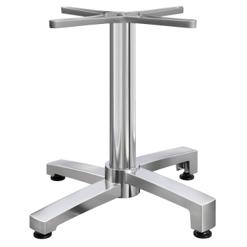 BENICIO | Bistro Tischgestell | 4 Fuß | Fuß: Ø 69 cm | Säule: 6 x 76 cm | Alu