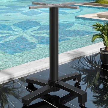 BENICIO | Hoge Tafel Onderstel | Aluminium zwart | 4 voet: Ø 69 cm | Kolom 6 x 109 cm