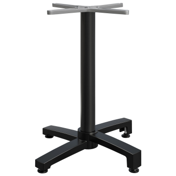 BENICIO | Hoge Tafel Onderstel | Aluminium zwart | 4 voet: Ø 69 cm | Kolom 6 x 109 cm | Extra gewicht