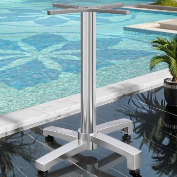 BENICIO | Hoge Tafel Onderstel | Alu | 4 voet: Ø 69 cm | Kolom 6 x 109 cm