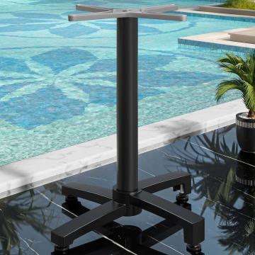BENICIO | Hoge Tafel Onderstel | Aluminium zwart | 4 voet: Ø 69 cm | Kolom 6 x 109 cm