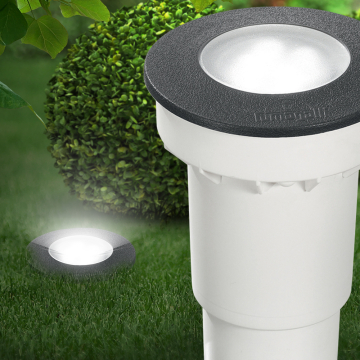 BENNY utendørs LED innfelt spotlight 9cm sort 4,5W GU10 3000K 300lm varmhvit IP67