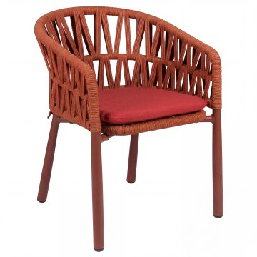 Betty | Fauteuil de Terrasse Bistro | + Cousssin | Rouge